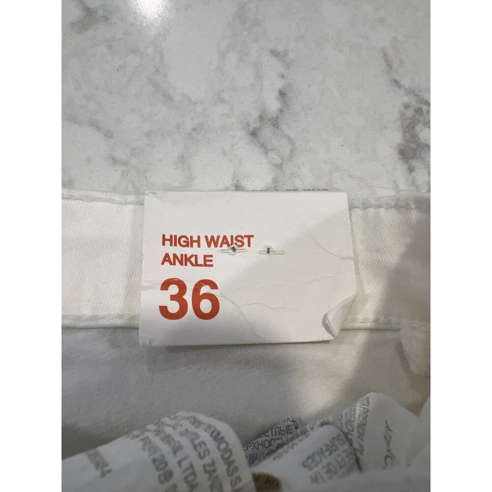 NWT Zara Women’s High Waist Ankle Distressed Trafaluc Denim Jeans‎ Size 4 White - Picture 8 of 8